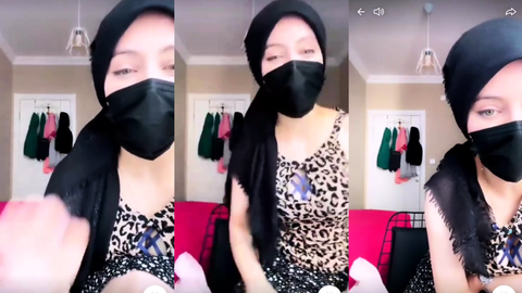 türbanlı boncuk tango'da amını parmaklayıp gözlerini kapatıyor